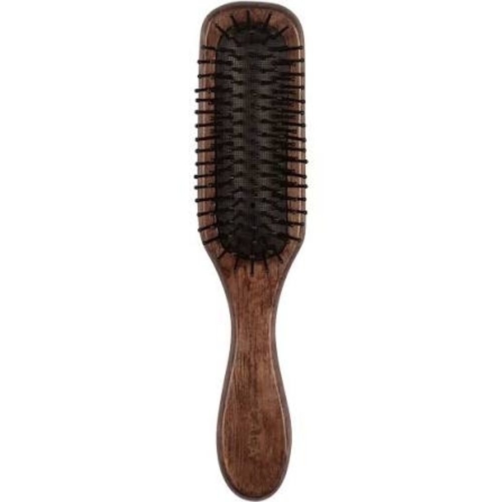 Wood Handle Paddle Hair Brush - Brown